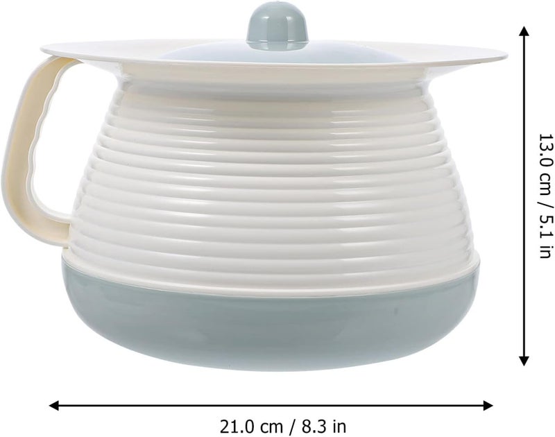 KALLORY Spittoon Urinal with Lid Plastic Urinal Bed Pan Elderly Covered Spittoon Portable Chamber Pot Adults Spittoon Disabled Chamber Pot Night Urine Pot Spittoon - Image 2
